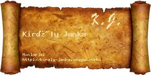 Király Janka névjegykártya
