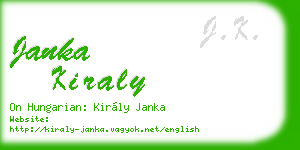 janka kiraly business card